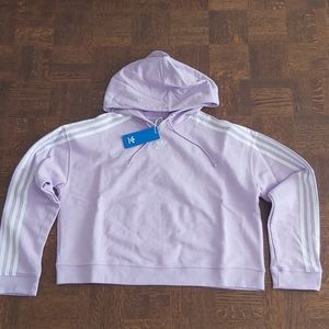 Adidas lavender cropped hoodie